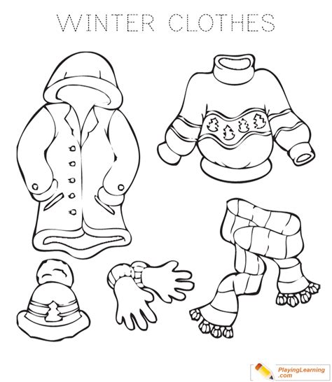 winter clothes coloring page   winter clothes coloring page