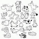 Coloring Farm Animals Pages Animal Kids Printable Preschool Color Sheets Preschoolers Drawing Family Print Cartoon Cute Collage Zoo Pdf Stock sketch template