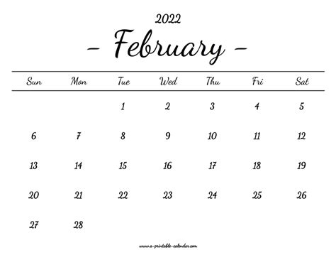 february calendar  printable  printable calendar