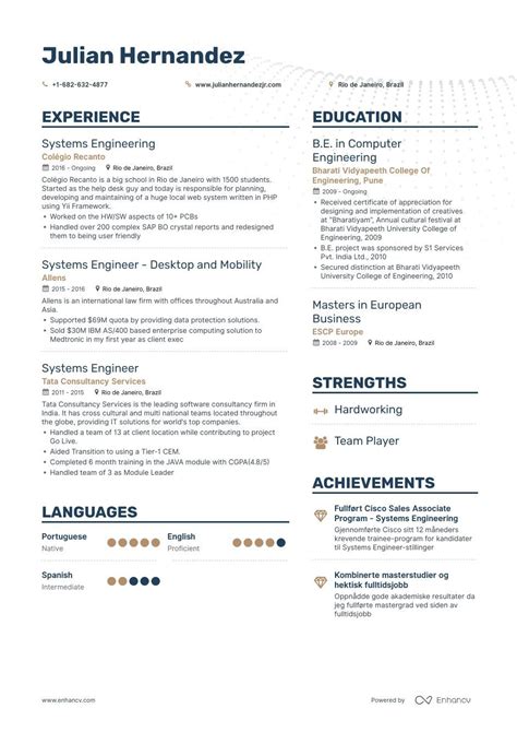 systems engineer resume samples   examples resume examples