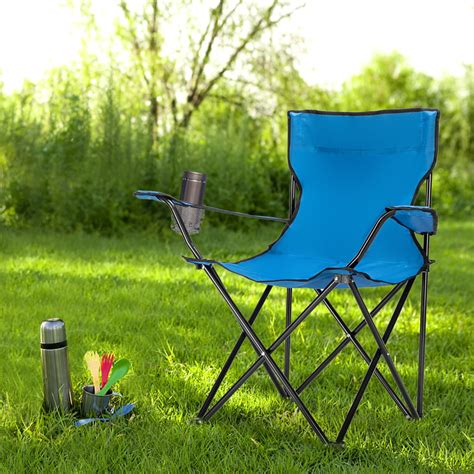 small portable camp chair    armrests folding camp chair
