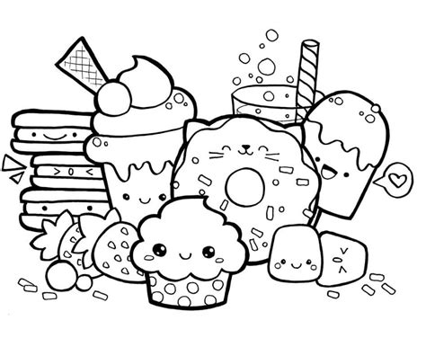 printable cute food coloring pages updated