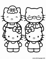 Coloring Kitty Family Hello Pages Printable Color Print sketch template
