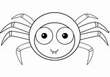 Spider Coloring Cartoon Cute Pages Spiders Printable Template Trapdoor Halloween Drawing Easy sketch template