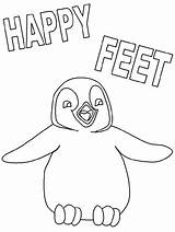 Coloring Feet Happy Mumble Penguin Pages Dancer Amazing Story Logo sketch template