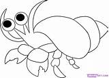 Crab Hermit Coloring Kids Pages Drawing Draw Crabs Step Cute Sheet Cartoon Drawings Clipart Printable Crustacean Clip Sea Sheets Library sketch template