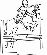 Equitazione Cheval Cavalli Stampare Chevaux Salto Cso Ostacoli Sull sketch template