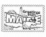 Maine State Coloring Pages States Stamp Greetings Usa Printables Kids Flag Sheets Print Stamps Printable History Al Go Explore sketch template
