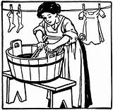 Clipart Washing Clothes Woman Laundry Etc Washboard Tiff Resolution sketch template