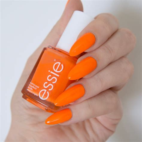 essie neon  review  swatches talonted lex neon orange nails orange nail polish