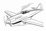 Coloring Plane Drawings Aircraft Military Pages Fighter Ww2 Transportation Drawing Coloriage sketch template