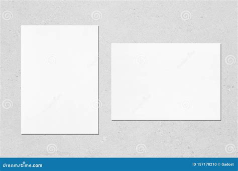 empty white vertical  horizontal rectangle poster mockups stock