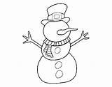 Snowman Wearing Hat Coloring Coloringcrew sketch template