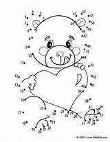 Dot Valentine Coloring Pages Bear Teddy Dots Connect Print Printable Hellokids Beloved Kids Valentines Visit Game sketch template