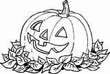 Coloring Halloween Pumpkin Pages Line Scary Drawing Leaves Jack Drawings Print Getdrawings Lanterns Kids sketch template