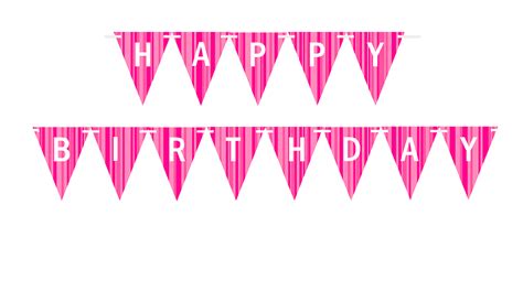 light pink hot pink triangular happy birthday white bunting letter