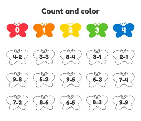 coloring book number  kids worksheet  preschool kindergarten