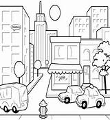 Urbana Colorir Desenhos Cidade sketch template