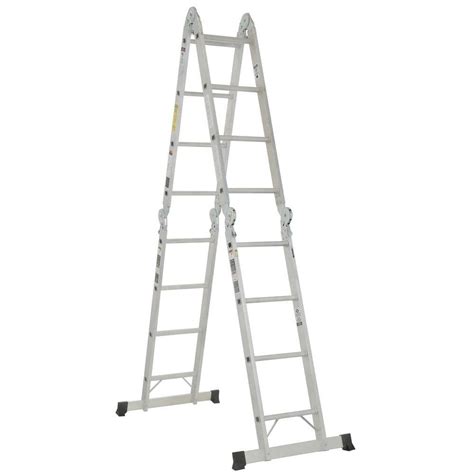ft aluminum folding multi position ladder   lb load