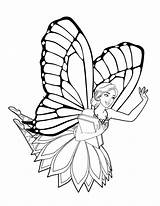 Barbie Coloring Fairy Pages Mariposa Girls sketch template