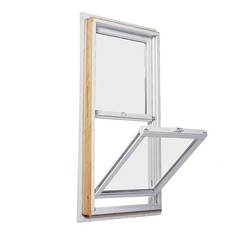 andersen         series white double hung clad wood window  white