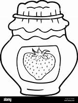 Jam Jar Strawberry Cartoon Freehand Drawn Alamy sketch template