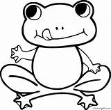 Frog Coloring Pages Outline Printable Cute Frogs Easy Animal Cartoon Kids Simple Print Funny Vector Sheets Small Amphibian Animals Format sketch template