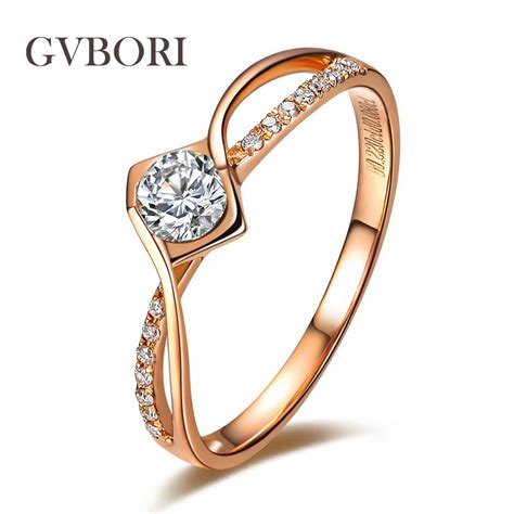 carat  rose gold diamond ring romantic gift wedding band engagement rings fine jewelry