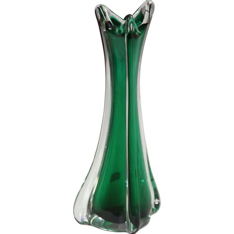Vintage Green And Clear Art Glass Vase From Mfas Marketing