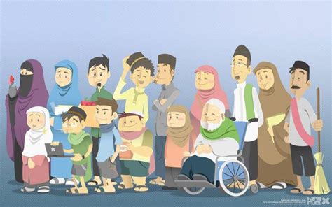 kumpulan gambar islam foto kartun keluarga islam