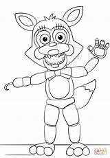 Coloring Mangle Five Nights Pages Freddy Freddys Printable Drawing sketch template
