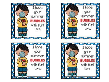 hope  summer bubbles  fun   year gift tags bubbles