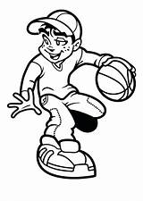 Basketball Coloring Pages Players Boy Clipart Playing Player Cartoon Nike Logo Boys Drawing Nba Cliparts College Crossover Printable Monroe Marilyn sketch template