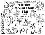 Hunt Coloring Scavenger Pages Getcolorings Sculpture sketch template