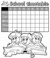 Timetable Coloring Book School Stock Illustration Vector Royalty Lesson Plan Depositphotos sketch template
