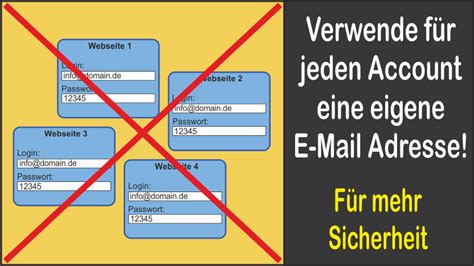 warum du fuer jeden  account eine eigene  mail adresse haben