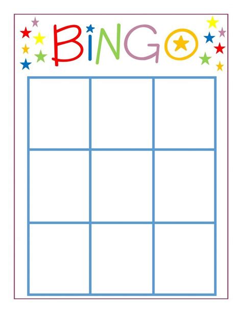 printable blank bingo card grid   words  printable bingo cards