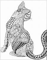 Cat Zentangle Pages Coloring Getcolorings sketch template
