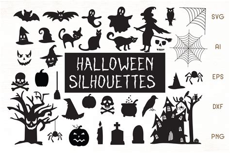 halloween silhouettes svg halloween vector cliparts crella