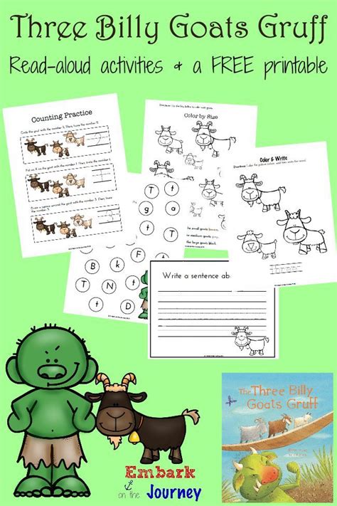 billy goats gruff printables  activities reading aloud