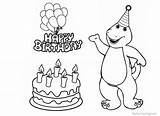 Barney Coloring Pages Birthday Happy Clipart Print Printable Kids sketch template
