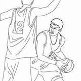 Player Basketball Passing Ball Players Coloring Pages Hellokids sketch template