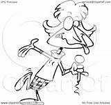 Goofy Comedian Female Toonaday Royalty Outline Cartoon Illustration Rf Clip sketch template
