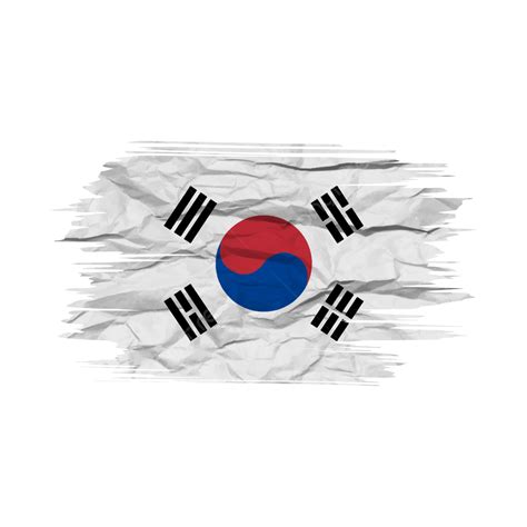 gambar bendera korea selatan vektor kuas cat air transparan bendera korea selatan goresan kuas