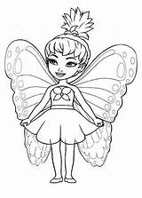Coloring Fairy Pages Fairies Cute Beautiful Little Clipart Disney Library Print Popular sketch template