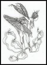 Coloring Pages Fairy Zentangle sketch template