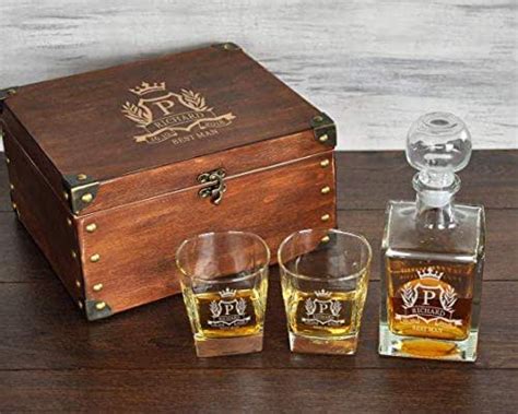 personalized whiskey decanter and glasses set