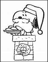 Snoopy Coloring Christmas Pages Kids Printable Santa Woodstock Visit Color sketch template