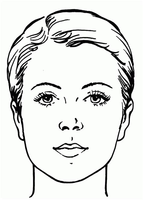 realistic woman face coloring page