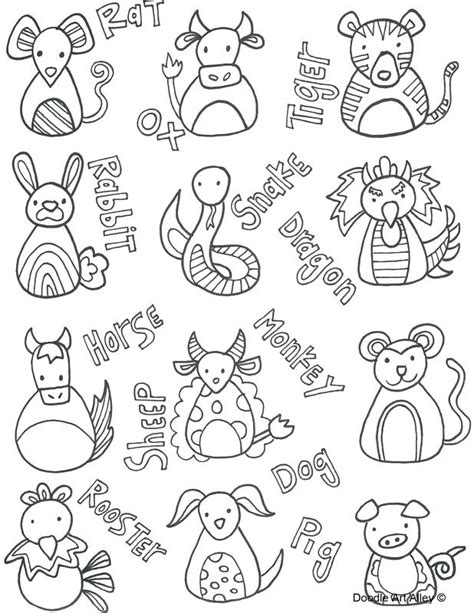 chinese zodiac coloring pages  getcoloringscom  printable